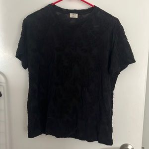 Black, lace, sheer Wilfred shirt